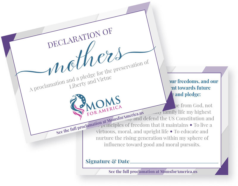 Declaration of Mothers - Liberty Pledge Card