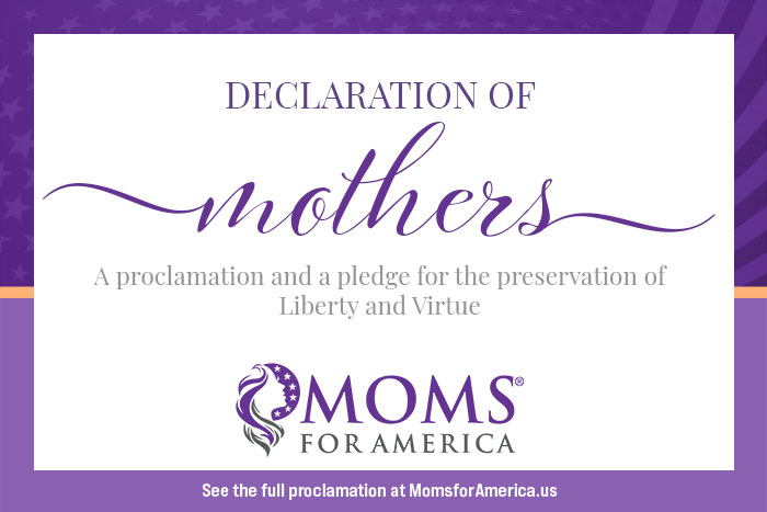 Declaration of Mothers Pledge Card Front - Moms for America