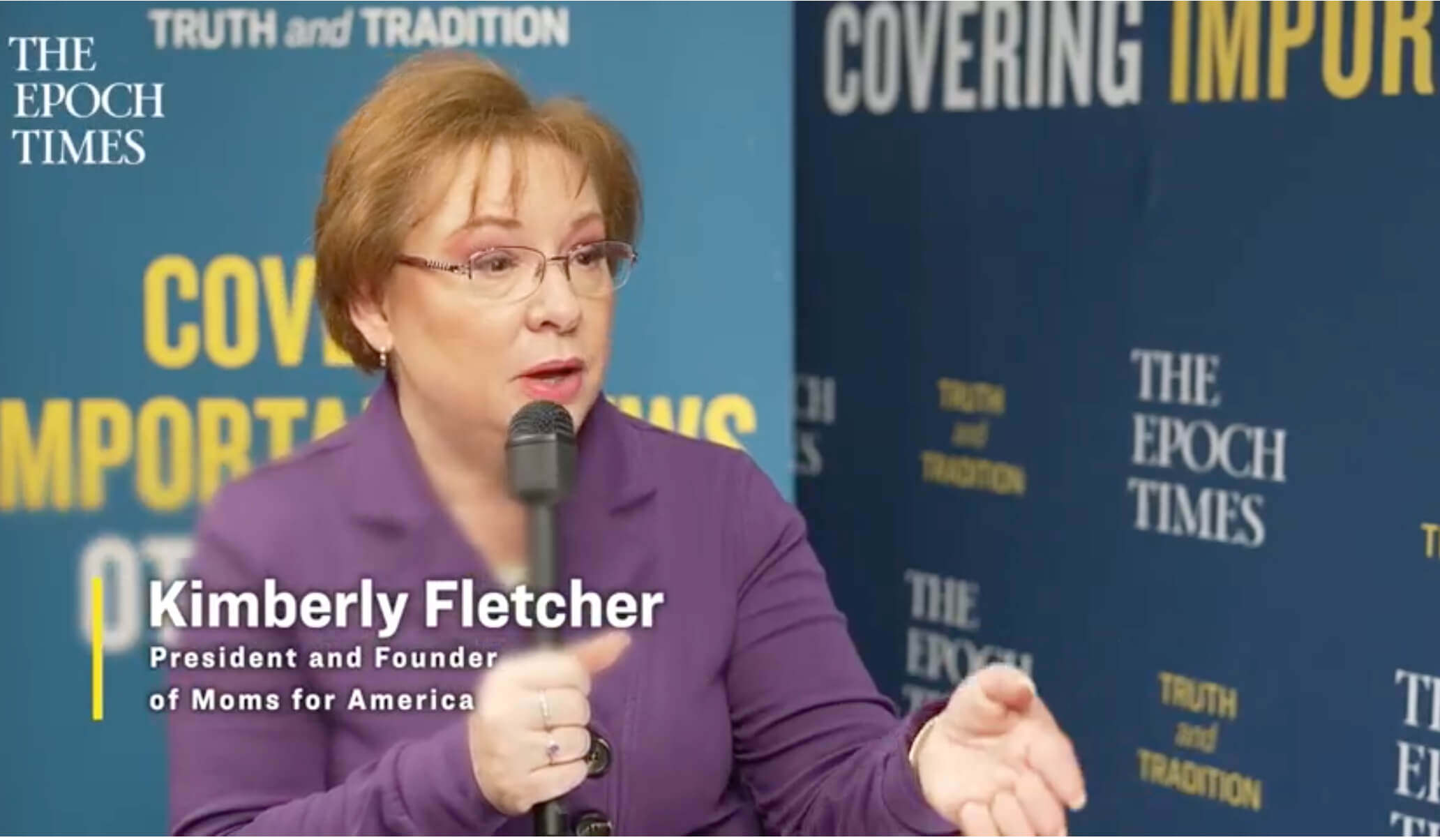 Kimberly Fletcher on Epoch Times - Moms for America Media & News