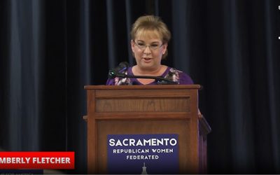 Kimberly Fletcher speaks at the 2024 Sacramento Republic Women Federated Fundraiser