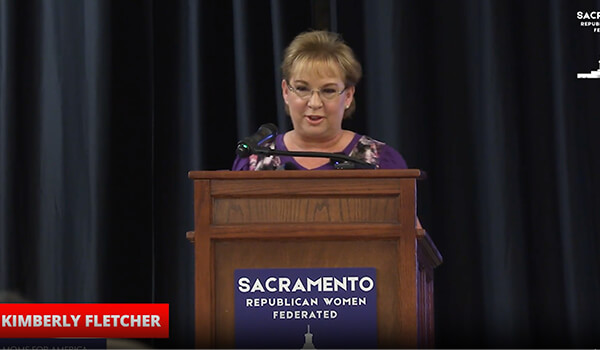 Kimberly Fletcher speaks at the 2024 Sacramento Republic Women Federated Fundraiser